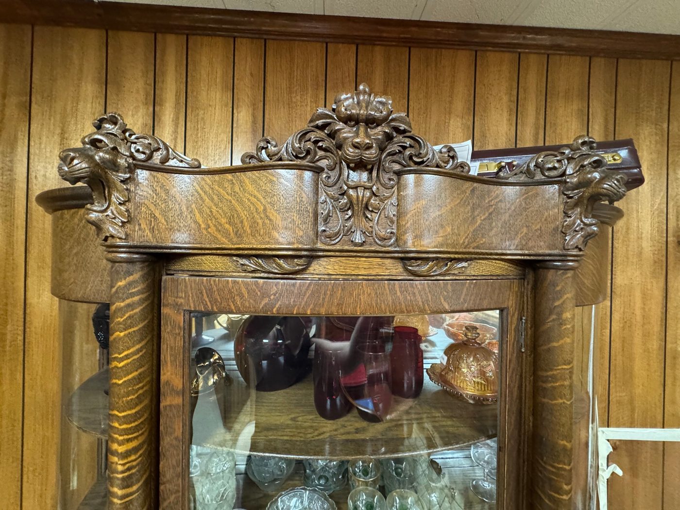 Hand-carved cabinet crown