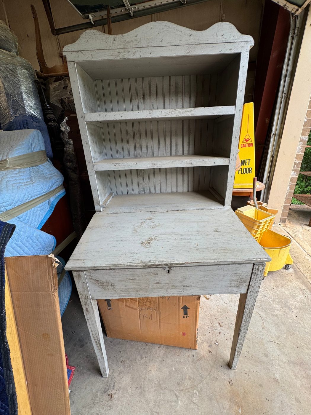 Painted secretary hutch